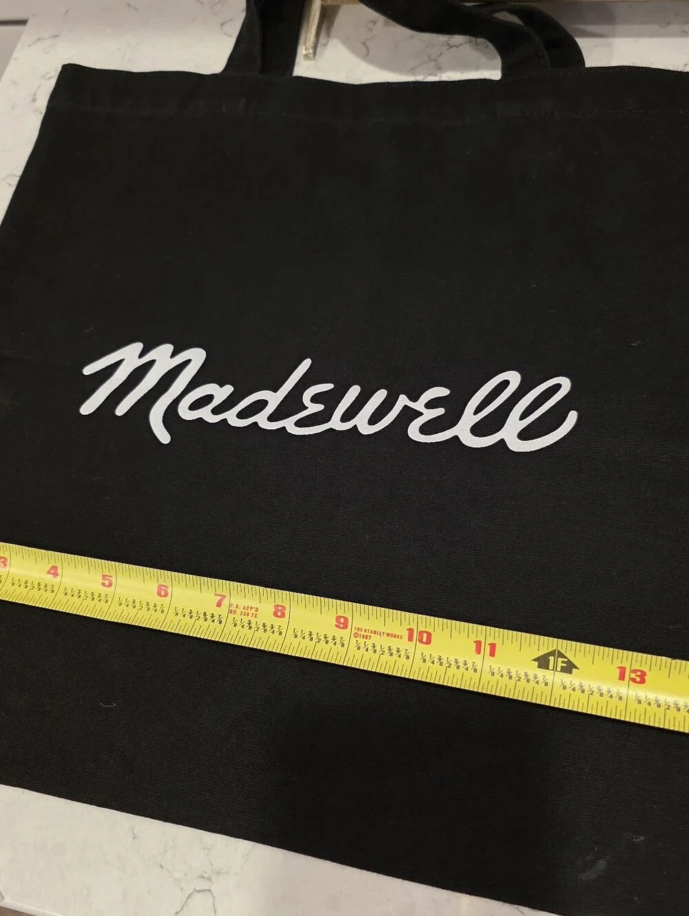Madewell Black Tote with White Script Logo Bien Fait 15